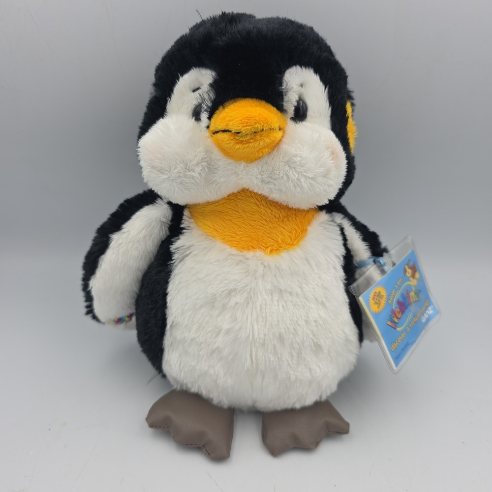 Webkinz Penguin Ganz HM132 NEW WITH SEALED CODE‎ Retired Plush NWT